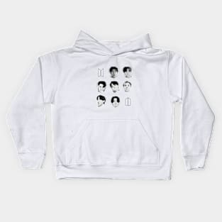 BTS Bubble Gum faces with logo | Group photo Kids Hoodie